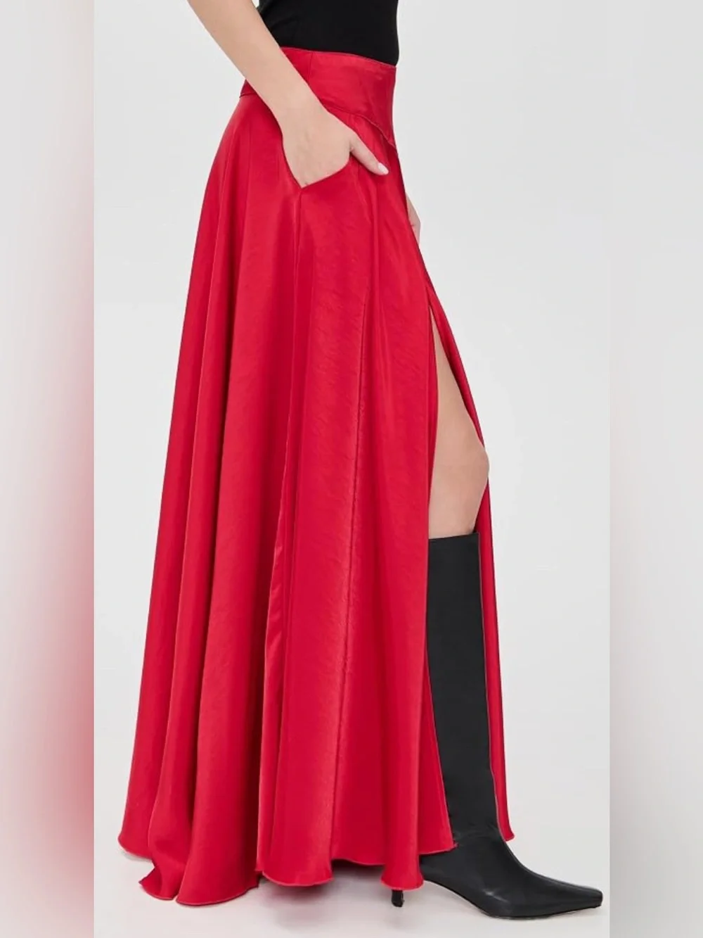 Free People Chilco Salsa Maxi Skirt with High Side Slit Women’s Size 4